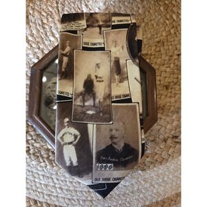 Museum Artifacts Silk Tie 1886 Old Judge Cigarette Baseball Card Vintage Sepia